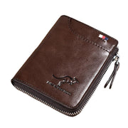 Men'S Rfid Blocking Leather Short Wallet Credit Id Card Cash Holder Purse V528-WALLET-KHAKI-853849