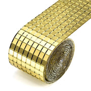 Diy Mini Mosaic Tiles Self-Adhesive Square Mirror Glass Wall Sticker Decors - Gold V528-WALLSTICKER-GOLD-015521