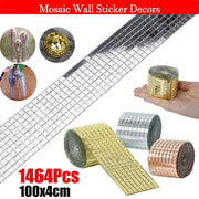 Diy Mini Mosaic Tiles Self-Adhesive Square Mirror Glass Wall Sticker Decors - Gold V528-WALLSTICKER-GOLD-015521