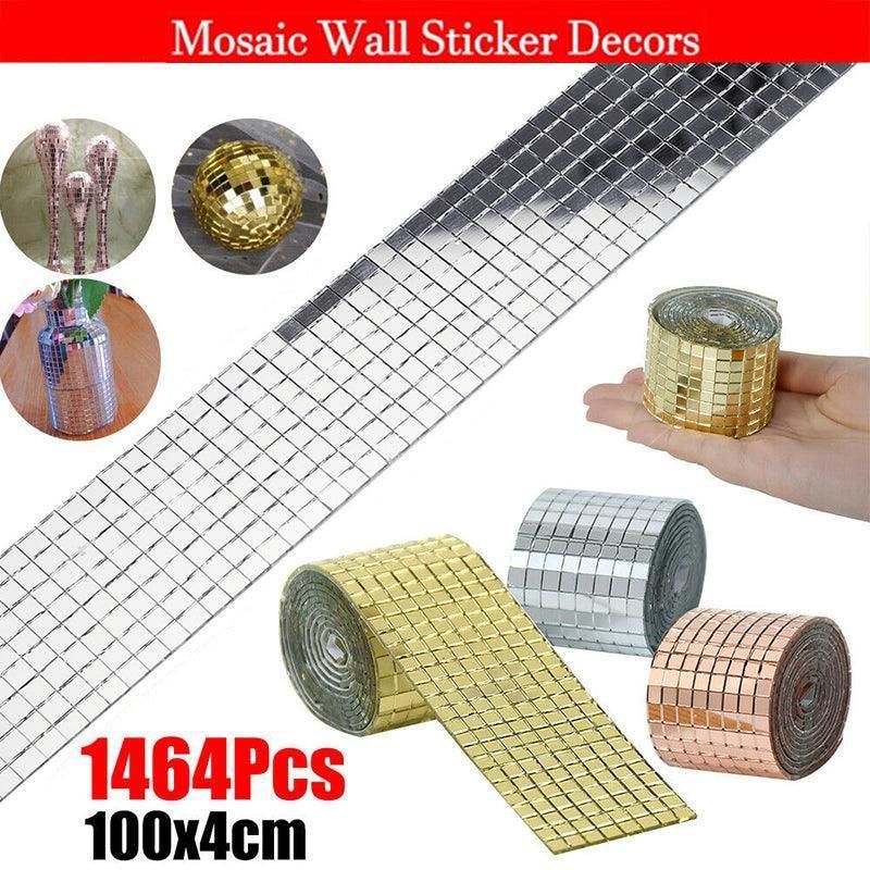 Diy Mini Mosaic Tiles Self-Adhesive Square Mirror Glass Wall Sticker Decors - Rose Gold V528-WALLSTICKER-ROSEGOLD-977454
