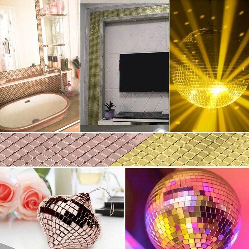 Diy Mini Mosaic Tiles Self-Adhesive Square Mirror Glass Wall Sticker Decors - Rose Gold V528-WALLSTICKER-ROSEGOLD-977454