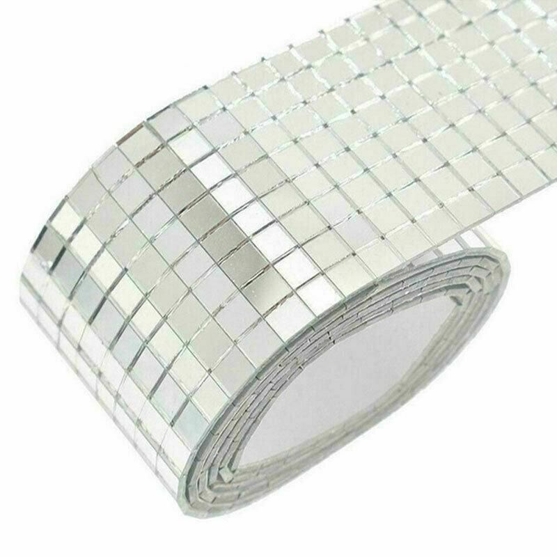 Diy Mini Mosaic Tiles Self-Adhesive Square Mirror Glass Wall Sticker Decors - Silver V528-WALLSTICKER-SILVER-14348