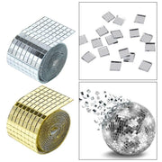 Diy Mini Mosaic Tiles Self-Adhesive Square Mirror Glass Wall Sticker Decors - Silver V528-WALLSTICKER-SILVER-14348