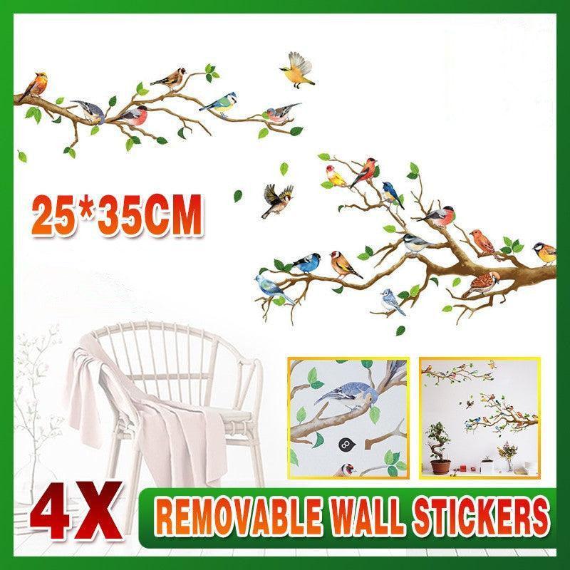 130x65cm Removable Wall Stickers Birds On Tree Branch Wall Decor Decal Home V528-WALLSTICKERS-542018