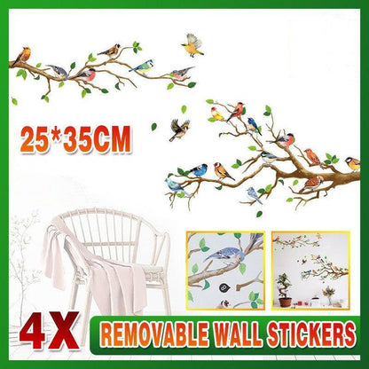 130x65cm Removable Wall Stickers Birds On Tree Branch Wall Decor Decal Home V528-WALLSTICKERS-542018