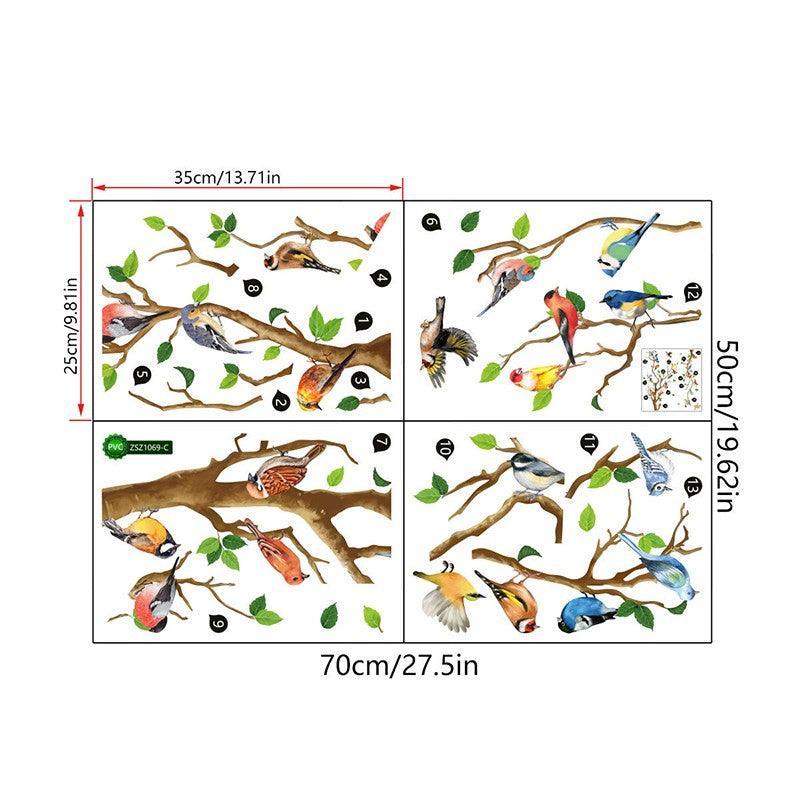 130x65cm Removable Wall Stickers Birds On Tree Branch Wall Decor Decal Home V528-WALLSTICKERS-542018