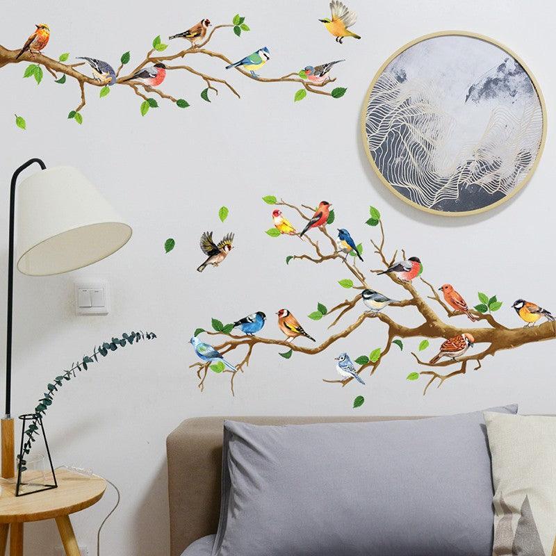 130x65cm Removable Wall Stickers Birds On Tree Branch Wall Decor Decal Home V528-WALLSTICKERS-542018