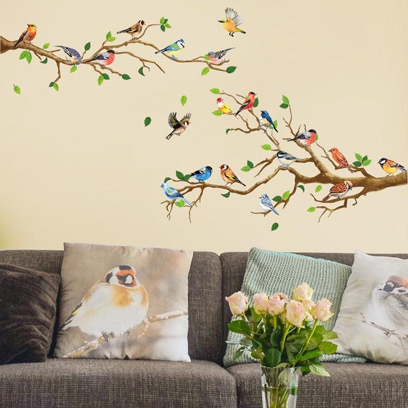 130x65cm Removable Wall Stickers Birds On Tree Branch Wall Decor Decal Home V528-WALLSTICKERS-542018