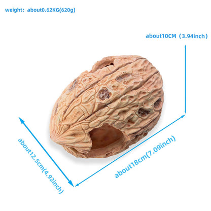 Pet Climbing Shelter Simulated Walnut Resting Box Small Animal Hideaway Decor V528-WALNUT-PIT-590807