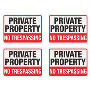 4PCS Reflective Surveillance Warning Signs Metal Security Camera Notice Durable V528-WARNING-BOARD-WHITE-4PCS-280882
