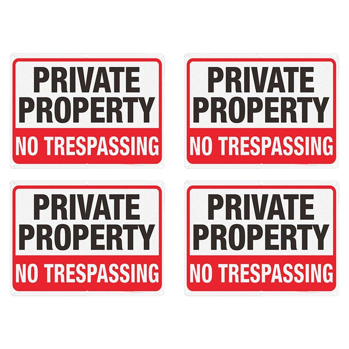 4PCS Reflective Surveillance Warning Signs Metal Security Camera Notice Durable V528-WARNING-BOARD-WHITE-4PCS-280882