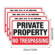 4PCS Reflective Surveillance Warning Signs Metal Security Camera Notice Durable V528-WARNING-BOARD-WHITE-4PCS-280882