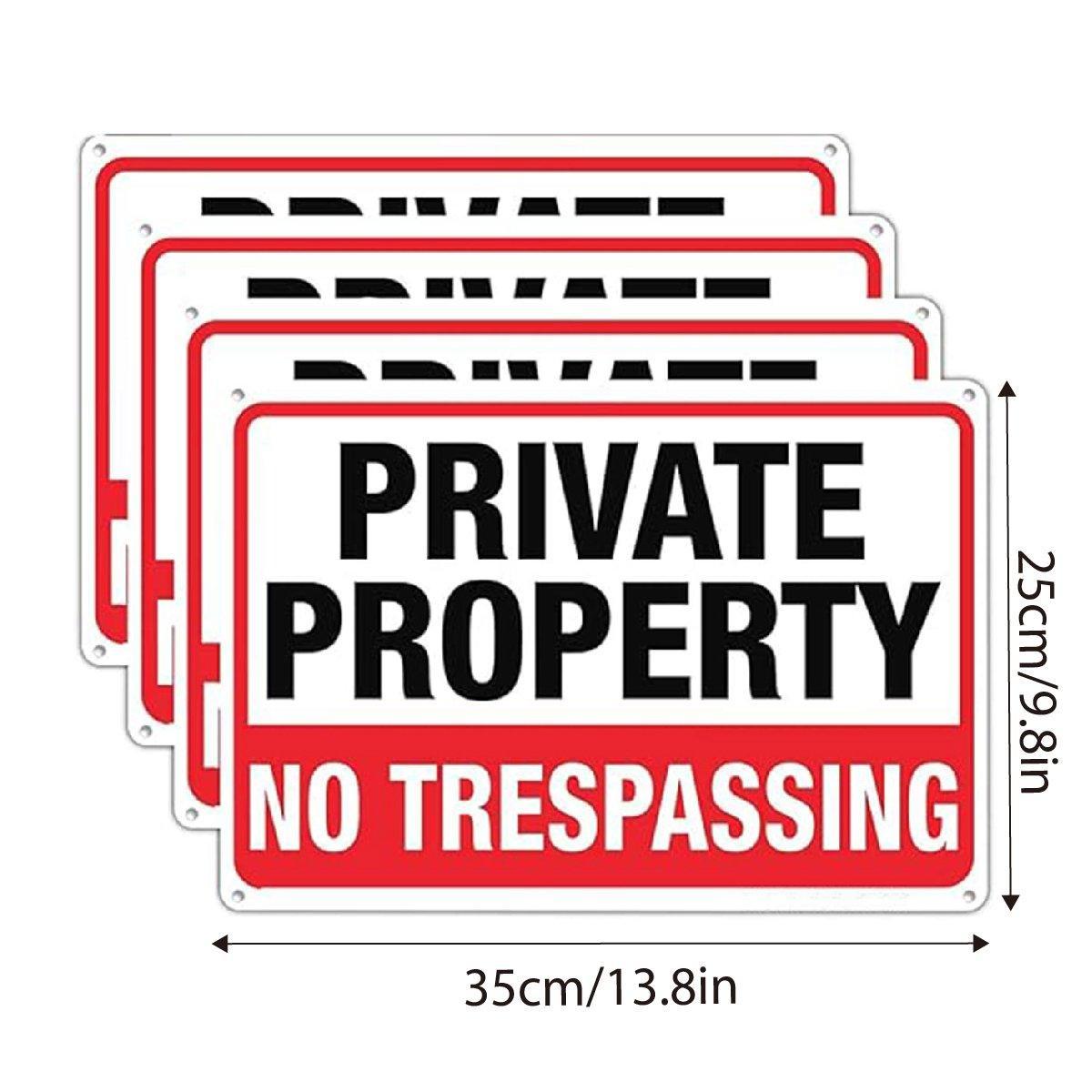 4PCS Reflective Surveillance Warning Signs Metal Security Camera Notice Durable V528-WARNING-BOARD-WHITE-4PCS-280882