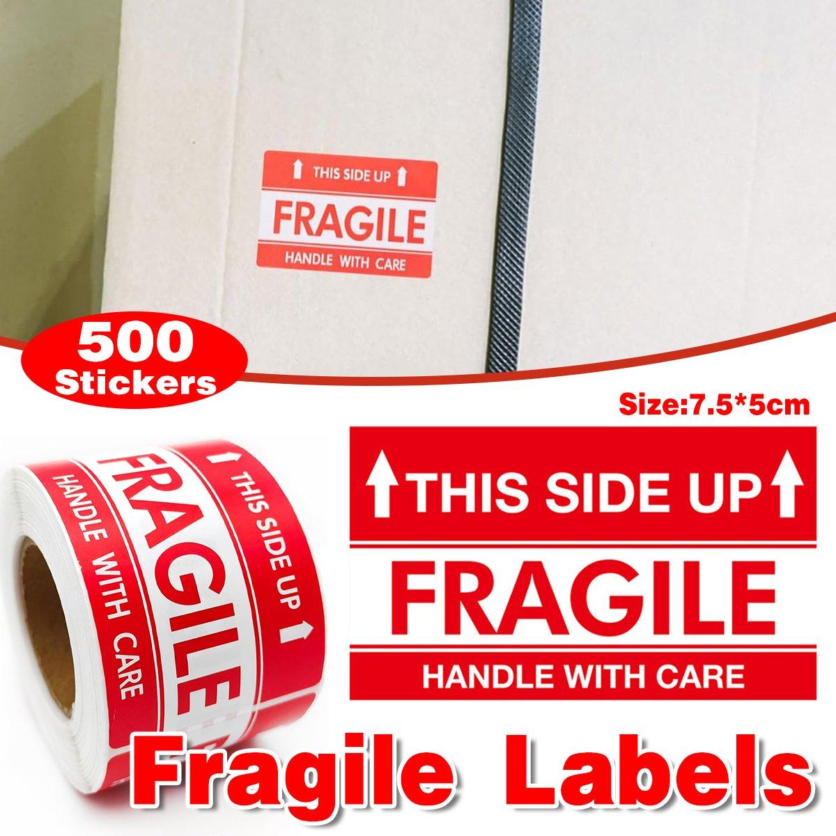 500pcs Fragile Stickers Careful Warning Labels for Packaging Protection V528-WARNING-STICKER-782779