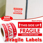 500pcs Fragile Stickers Careful Warning Labels for Packaging Protection V528-WARNING-STICKER-782779
