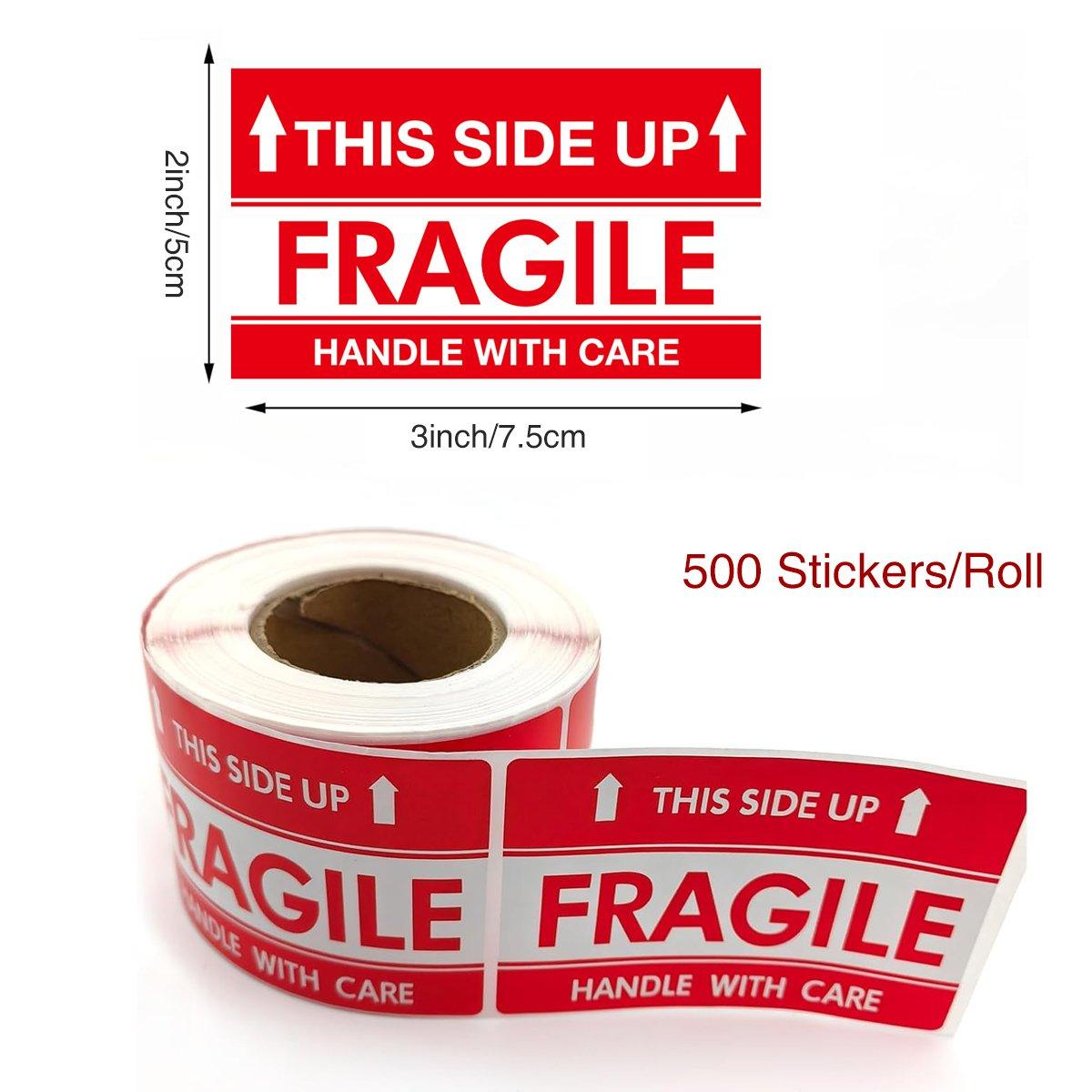 500pcs Fragile Stickers Careful Warning Labels for Packaging Protection V528-WARNING-STICKER-782779