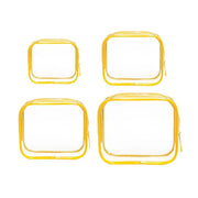 4pcs Durable PVC Cosmetic Bags Easy to Clean Multiple Sizes and Colours 9 Shades - 4pcs-Banana V528-WASH-BAG-4PCS-BANANA-454319