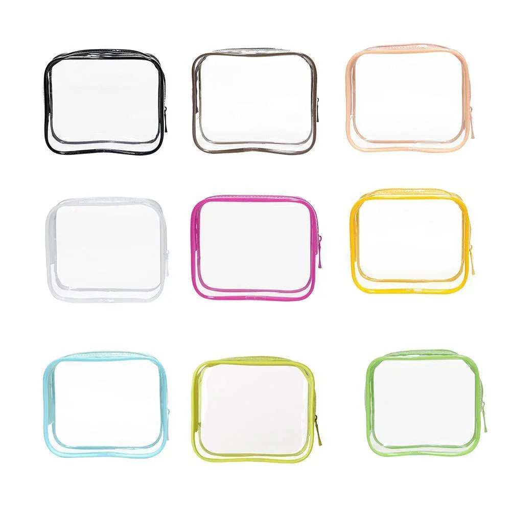 4pcs Durable PVC Cosmetic Bags Easy to Clean Multiple Sizes and Colours 9 Shades - 4pcs-Banana V528-WASH-BAG-4PCS-BANANA-454319