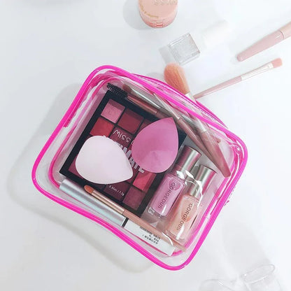 4pcs Durable PVC Cosmetic Bags Easy to Clean Multiple Sizes and Colours 9 Shades - 4pcs-Banana V528-WASH-BAG-4PCS-BANANA-454319