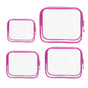 4pcs Durable PVC Cosmetic Bags Easy to Clean Multiple Sizes and Colours 9 Shades - 4pcs-Barbie-Pink V528-WASH-BAG-4PCS-BARBIE-PINK-718542