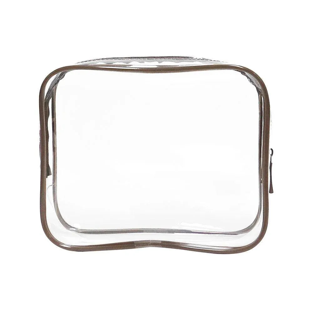 4pcs Durable PVC Cosmetic Bags Easy to Clean Multiple Sizes and Colours 9 Shades - 4pcs-Coffee V528-WASH-BAG-4PCS-COFFEE-773304