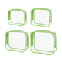 4pcs Durable PVC Cosmetic Bags Easy to Clean Multiple Sizes and Colours 9 Shades - 4pcs-Green V528-WASH-BAG-4PCS-GREEN-821841