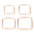 4pcs Durable PVC Cosmetic Bags Easy to Clean Multiple Sizes and Colours 9 Shades - 4pcs-Peach-Powder V528-WASH-BAG-4PCS-PEACH-POWDER-687461
