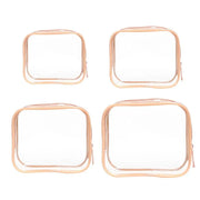 4pcs Durable PVC Cosmetic Bags Easy to Clean Multiple Sizes and Colours 9 Shades - 4pcs-Peach-Powder V528-WASH-BAG-4PCS-PEACH-POWDER-687461