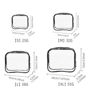 4pcs Durable PVC Cosmetic Bags Easy to Clean Multiple Sizes and Colours 9 Shades - 4pcs-White V528-WASH-BAG-4PCS-WHITE-464050