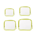 4pcs Durable PVC Cosmetic Bags Easy to Clean Multiple Sizes and Colours 9 Shades - 4pcs-Yellow V528-WASH-BAG-4PCS-YELLOW-799139