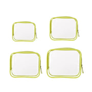4pcs Durable PVC Cosmetic Bags Easy to Clean Multiple Sizes and Colours 9 Shades - 4pcs-Yellow V528-WASH-BAG-4PCS-YELLOW-799139