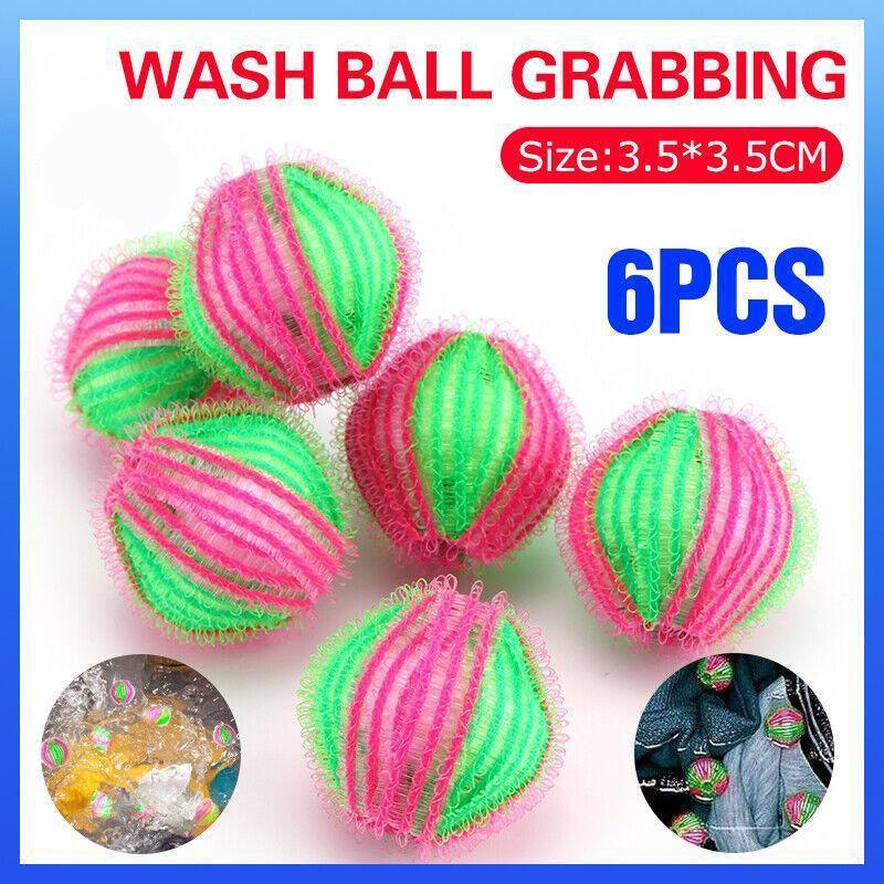 6PCS Reusable Laundry Hair Removal Balls for Lint Fluff Pet Hair Cleaning 3.5cm V528-WASHBALL-6PCS-736905