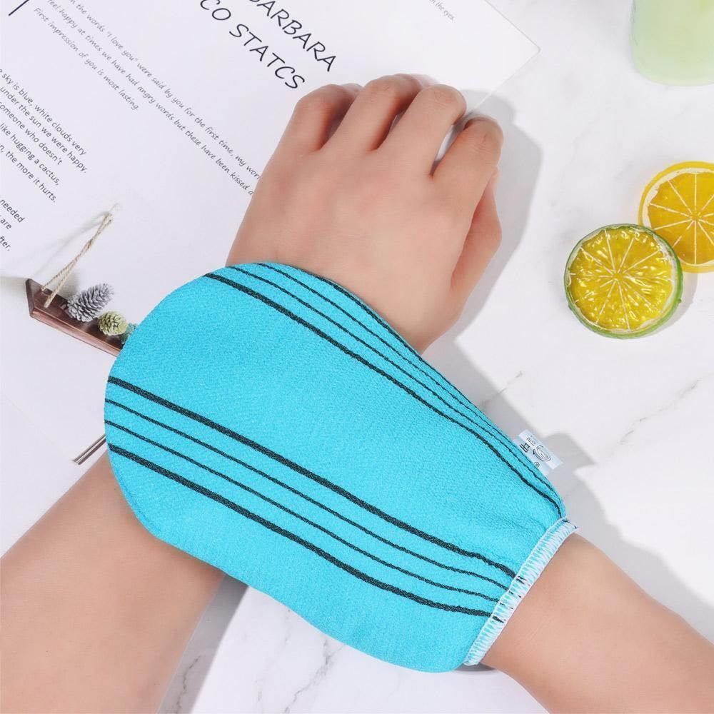 Fiber Cleaner Bath Glove Exfoliating Towel Body Rub Shower Scrub Glove Washcloth - Blue V528-WASHCLOTH-BLUE-418526