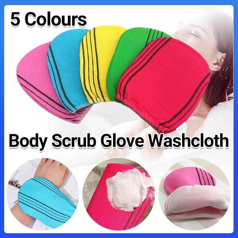 Fiber Cleaner Bath Glove Exfoliating Towel Body Rub Shower Scrub Glove Washcloth - Green V528-WASHCLOTH-GREEN-409667