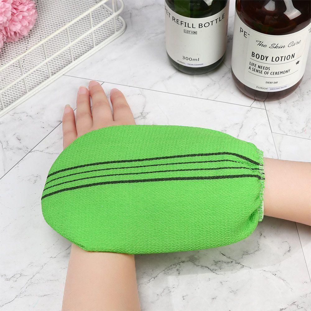 Fiber Cleaner Bath Glove Exfoliating Towel Body Rub Shower Scrub Glove Washcloth - Green V528-WASHCLOTH-GREEN-409667