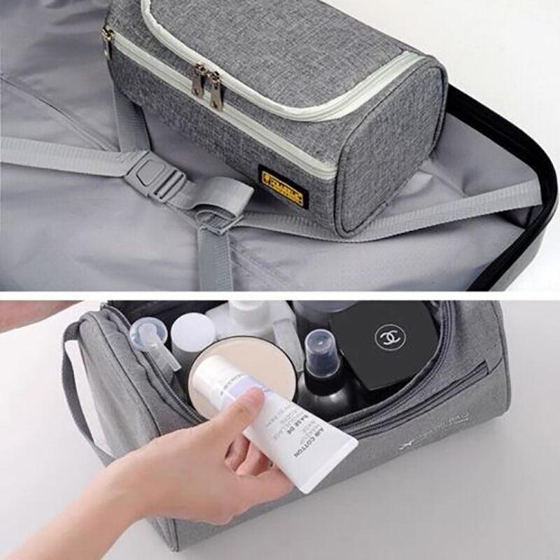 Large Capacity Men Travel Toiletry Kit Wash Bag Waterproof Cosmetic Bags Holder - Grey V528-WASHGARGLEBAG-GREY-19595