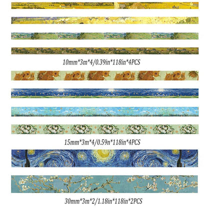Gold Foil Washi Tape Set Decorative Craft Tape for Gift Wrapping Scrapbooking - JXHG V528-WASHI-TAPE-JXHG-903049