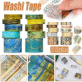 Gold Foil Washi Tape Set Decorative Craft Tape for Gift Wrapping Scrapbooking - YSSCJ V528-WASHI-TAPE-YSSCJ-630345