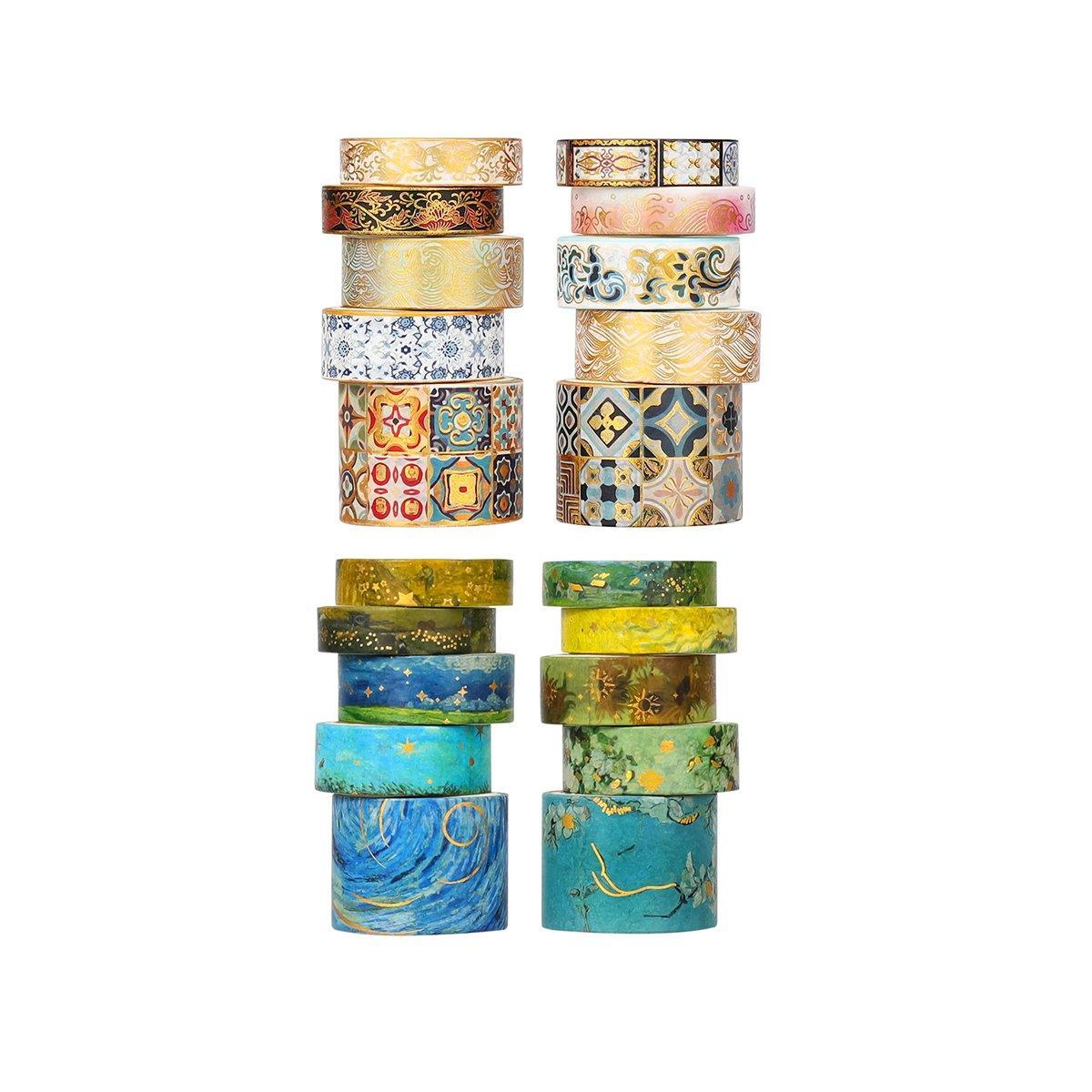 Gold Foil Washi Tape Set Decorative Craft Tape for Gift Wrapping Scrapbooking - YSSCJ V528-WASHI-TAPE-YSSCJ-630345
