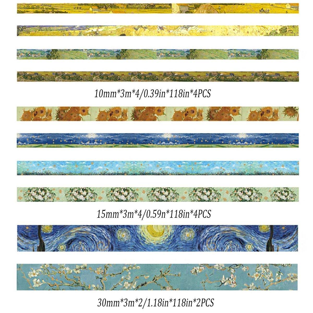 Gold Foil Washi Tape Set Decorative Craft Tape for Gift Wrapping Scrapbooking - YSSCJ V528-WASHI-TAPE-YSSCJ-630345