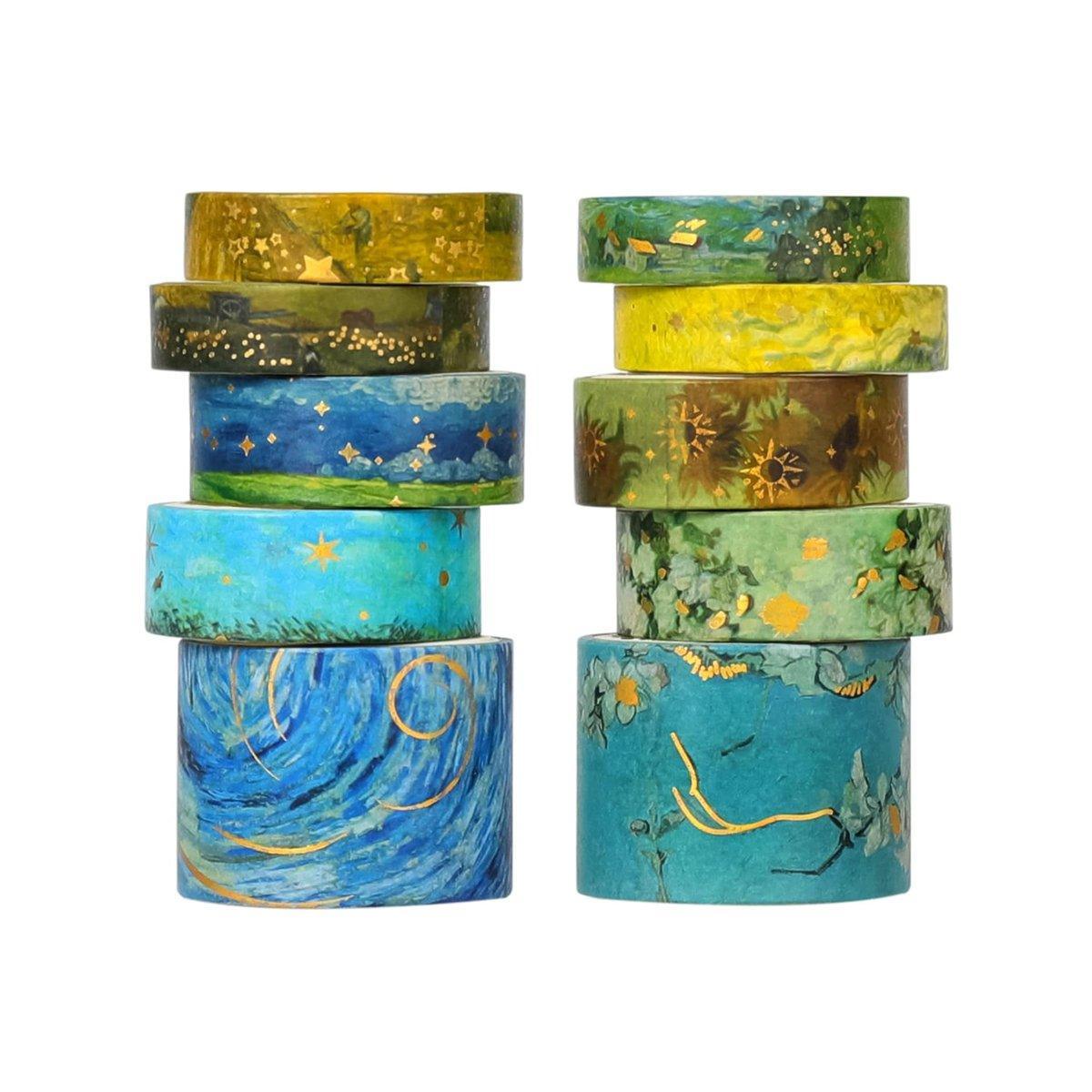 Gold Foil Washi Tape Set Decorative Craft Tape for Gift Wrapping Scrapbooking - YSSCJ V528-WASHI-TAPE-YSSCJ-630345