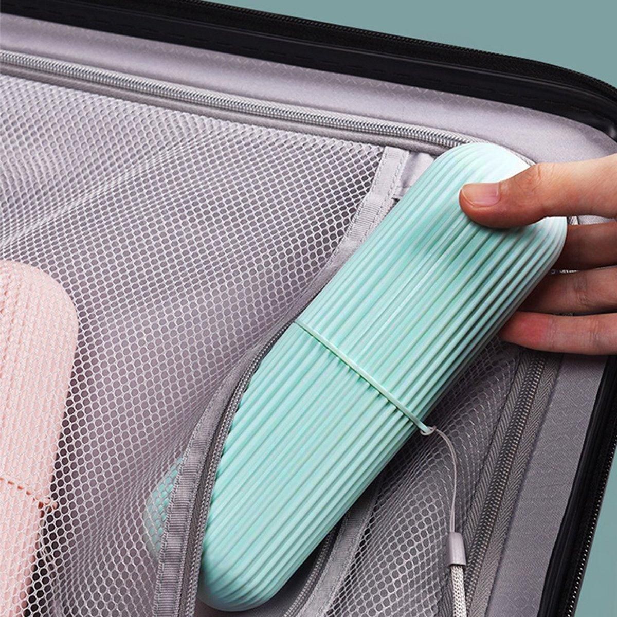 Travel Toothbrush and Toothpaste Holder Portable Bathroom Storage Box Case Cover - Green V528-WASHING-CUP-GRREN-576373