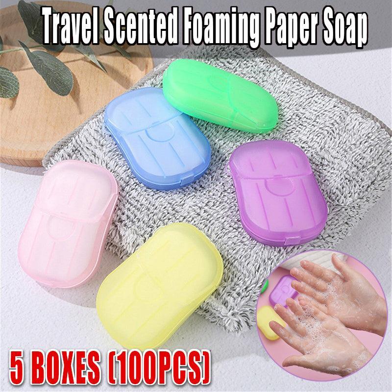 100Pcs Scented Foaming Paper Soap Portable Washing Sheets for Travel V528-WASHINGSLICE-100PCS-630970
