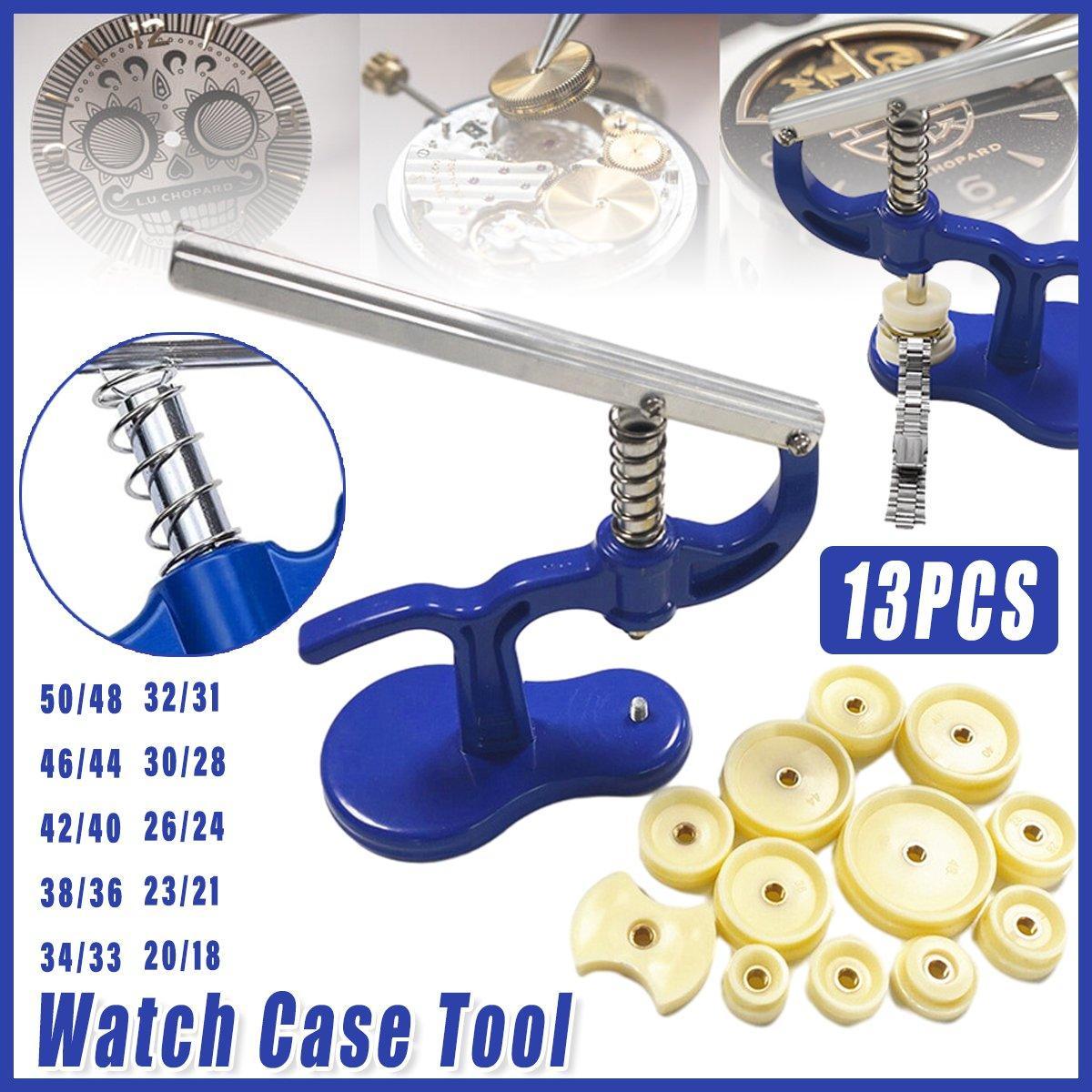 Watch Case Press 12 Dies Back Cover Closer Watchmaker Repair Tool Kit Set V528-WATCH-CAPPING-MACHINE-808543