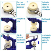 Watch Case Press 12 Dies Back Cover Closer Watchmaker Repair Tool Kit Set V528-WATCH-CAPPING-MACHINE-808543
