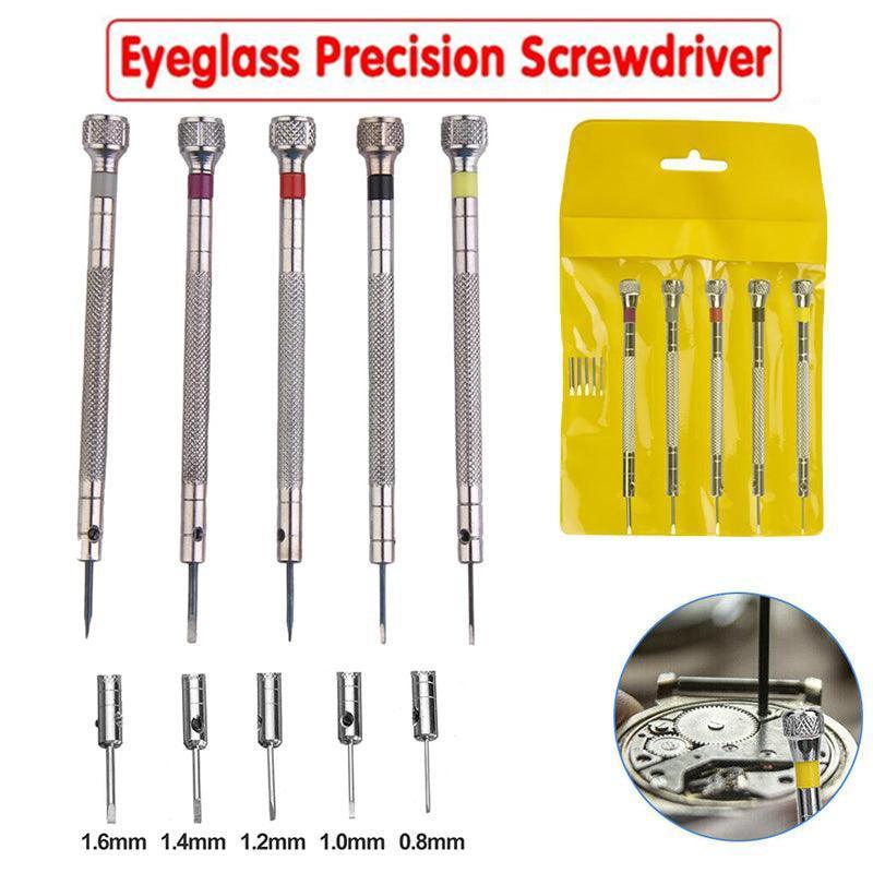 5X Precision Screwdriver Eyeglasses Watch Jewelry Watchmaker Repair Tool Set V528-WATCHMAKERREPAIR-5PCS-883128