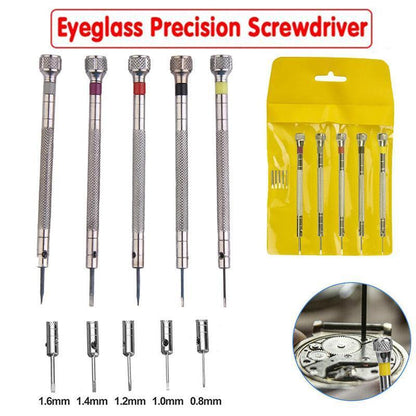 5X Precision Screwdriver Eyeglasses Watch Jewelry Watchmaker Repair Tool Set V528-WATCHMAKERREPAIR-5PCS-883128