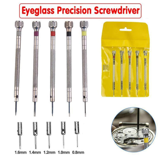5X Precision Screwdriver Eyeglasses Watch Jewelry Watchmaker Repair Tool Set V528-WATCHMAKERREPAIR-5PCS-883128