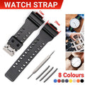 16mm TPU Watch Strap Compatible with G Series GA100 G8900 GW8900 with Tool Pins - Black V528-WATCHSTRAP-613856