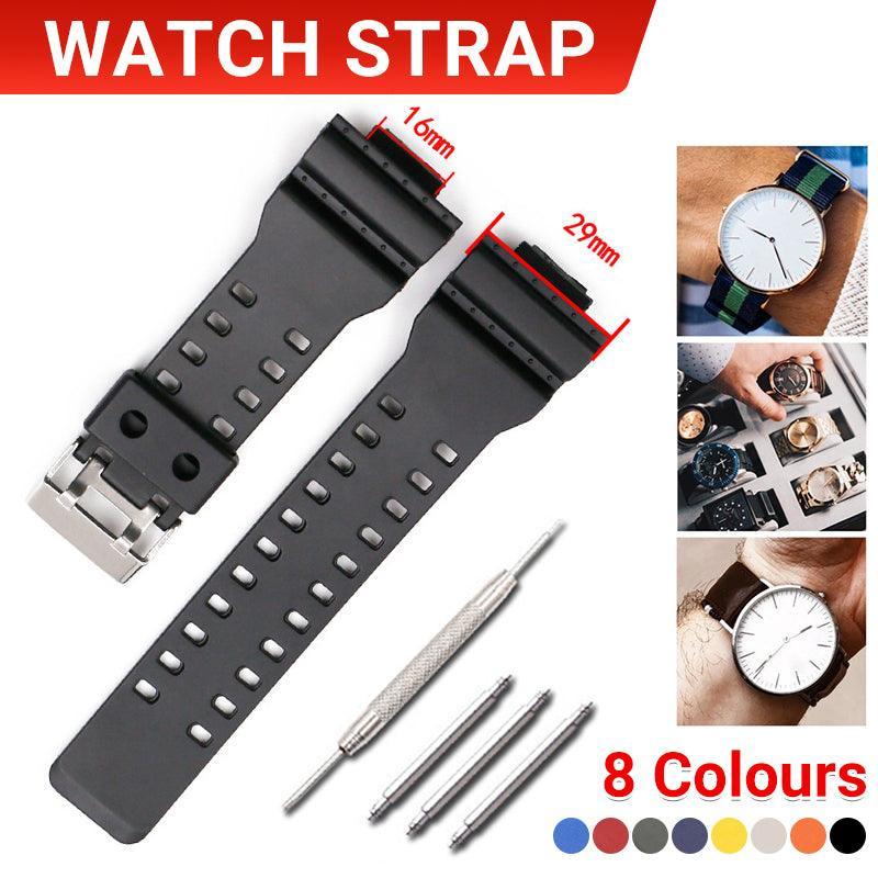 16mm TPU Watch Strap Compatible with G Series GA100 G8900 GW8900 with Tool Pins - Black V528-WATCHSTRAP-613856